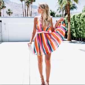 Strappy rainbow dress